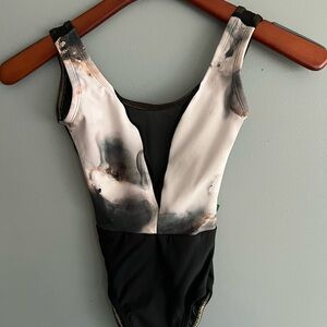 Lucky Leo leotard. Beautiful artistic mosaic top.